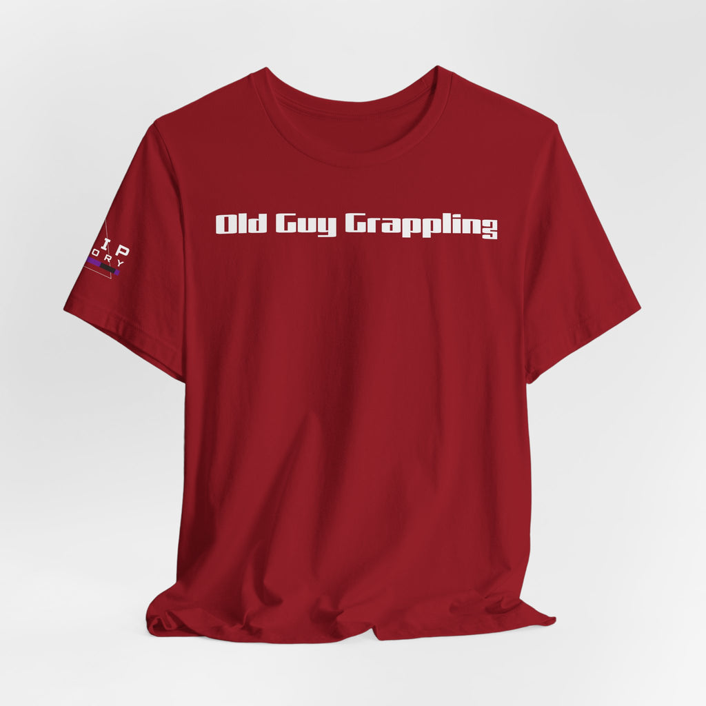 Jiu Jitsu Grappling Martial Arts T-Shirt (Old guy-purple)