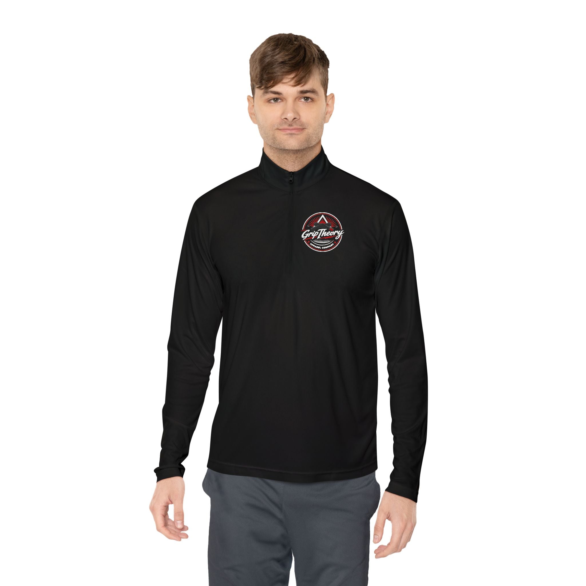 Quarter-Zip Pullover — 'Grip Theory' Mountain Logo Performance Pullover