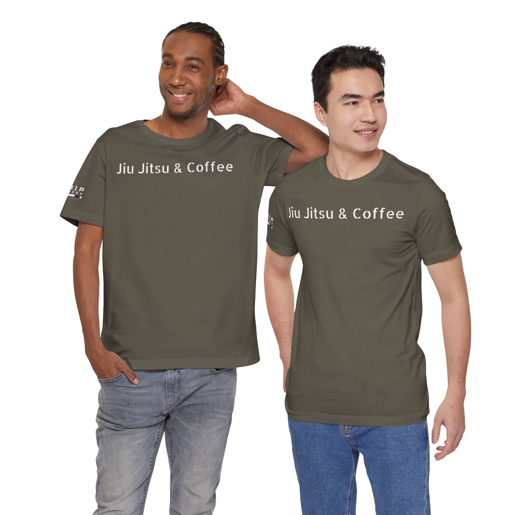 Jiu Jitsu Grappling Martial Arts T-Shirt (Coffee-white)