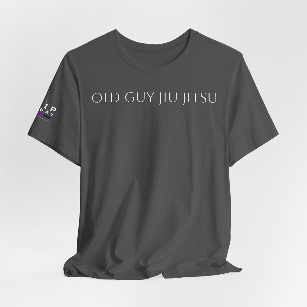 Grip Theory Jiu Jitsu Tee — Grappling Pride Short-Sleeve Shirt (Old guy Jiu Jitsu-purple)
