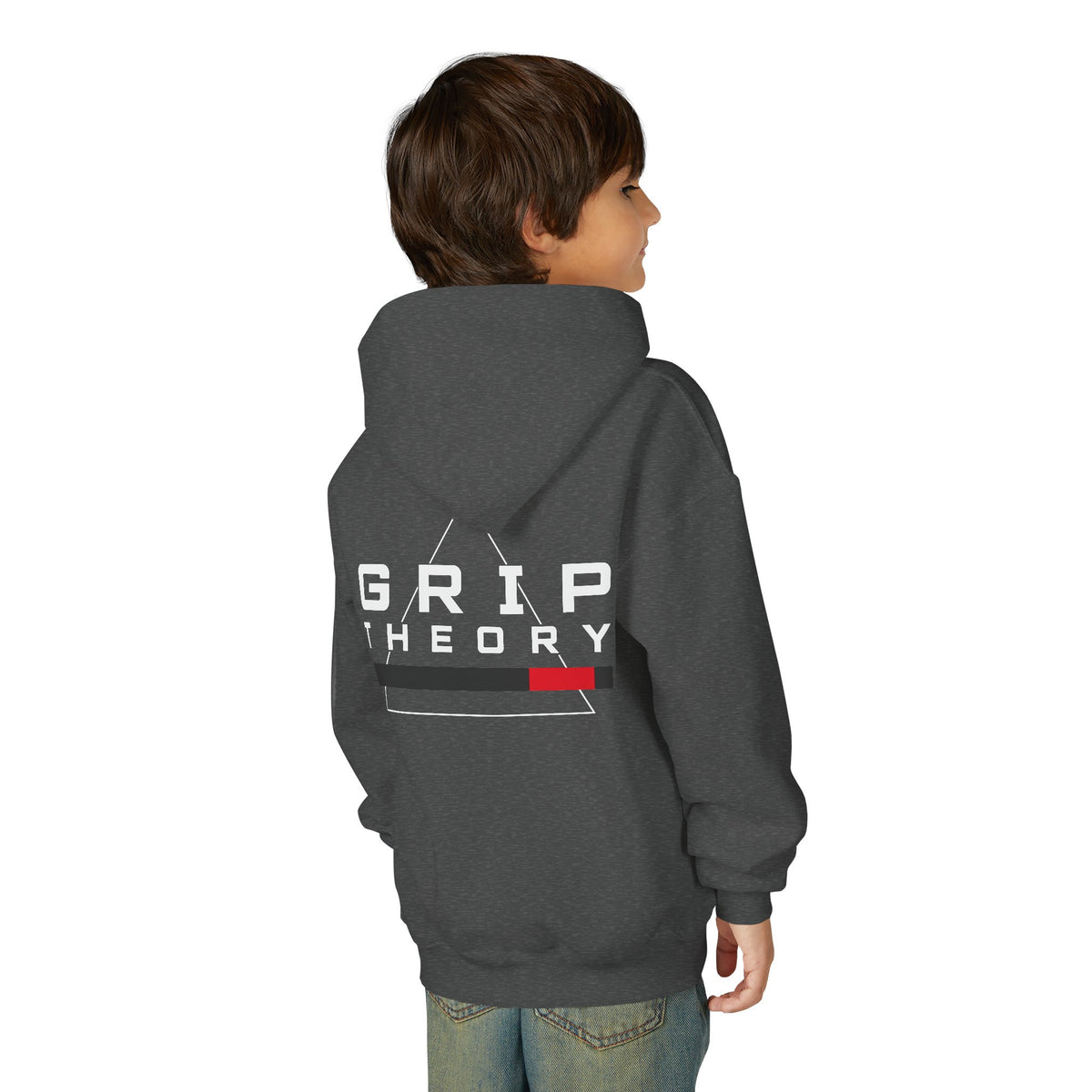 Youth Hoodie — Minimalist Mountain & Sunrise Graphic Pullover