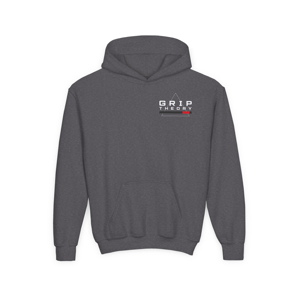 Youth Hoodie — Minimalist Mountain & Sunrise Graphic Pullover