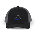 Minimal Triangle Patch Trucker Cap - Blue Accent Snapback