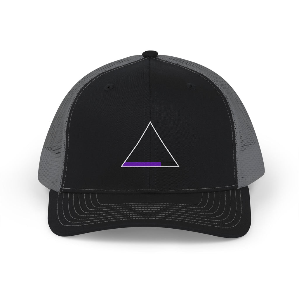 Minimalist Triangle Snapback Trucker Cap — Subtle Pride Accent