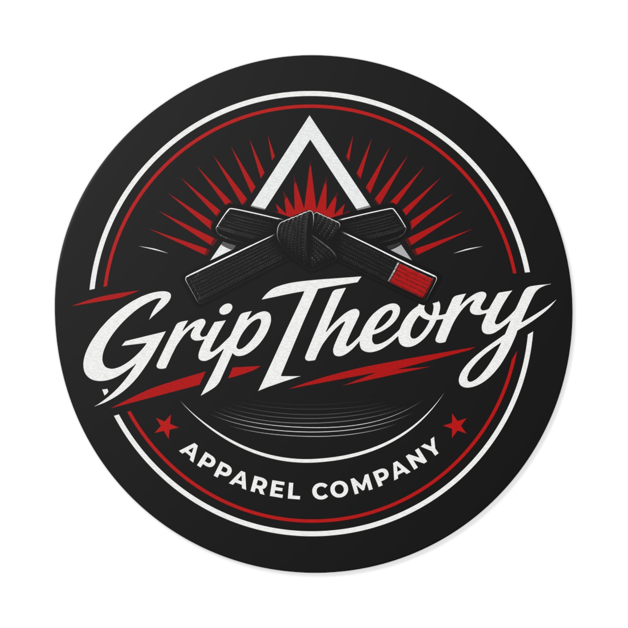 Grip Theory Round Vinyl Sticker — Martial Arts & BJJ Apparel Logo Decal
