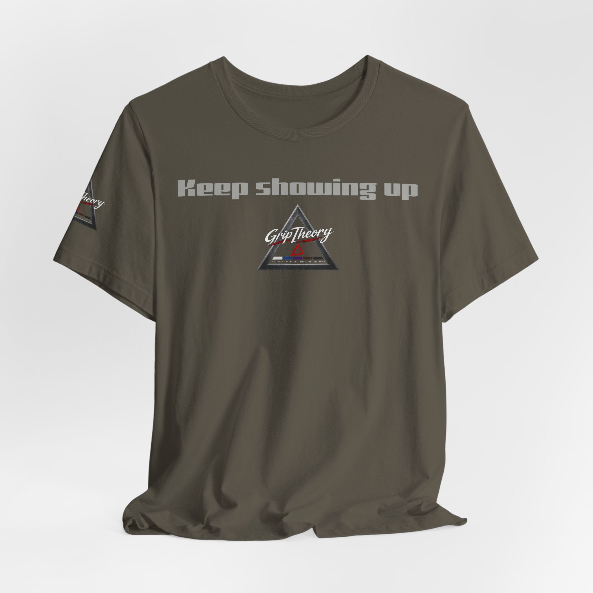 Grip Theory Jiu Jitsu Tee — Grappling Pride Short-Sleeve Shirt (Keep showing up)
