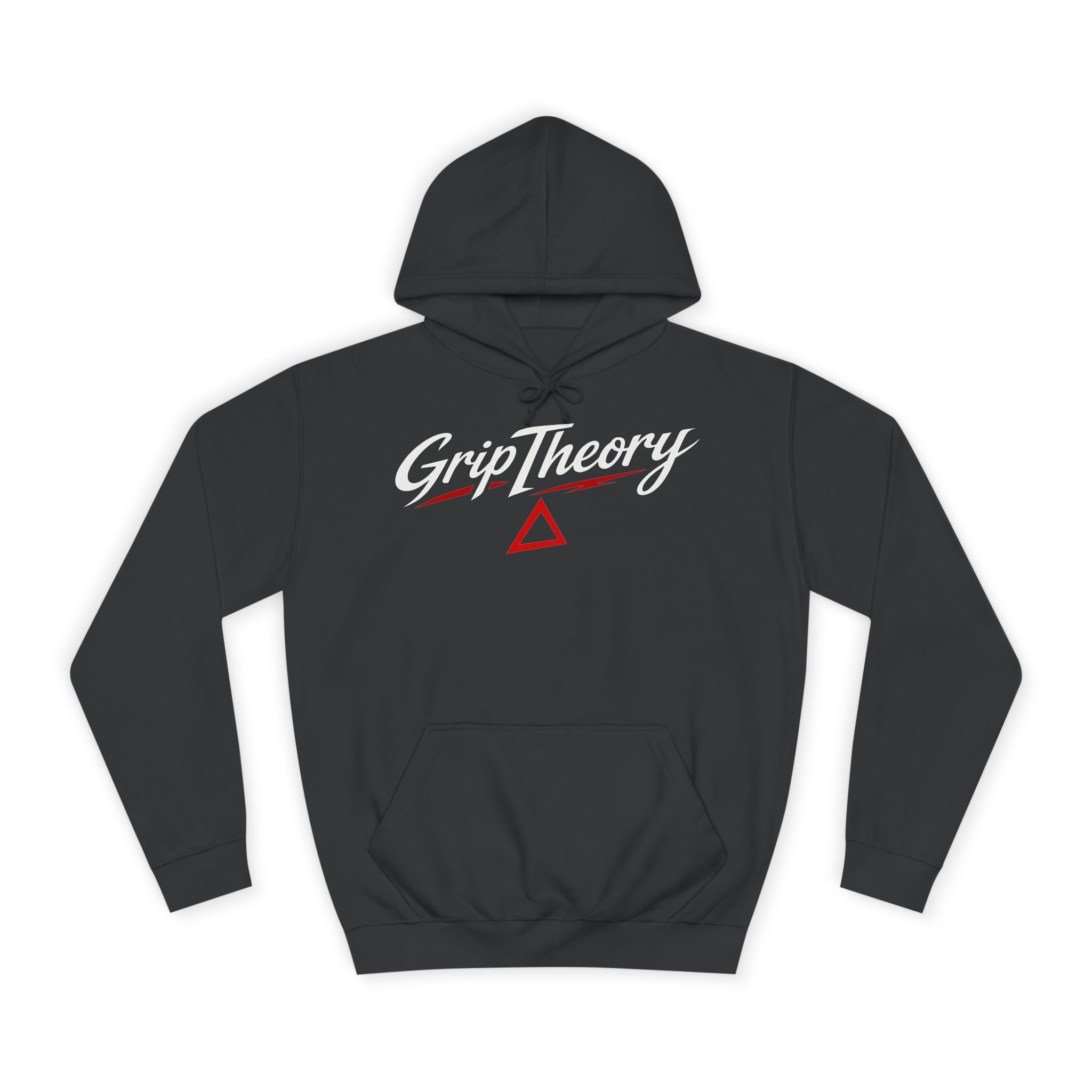 Triangle Minimalist Hoodie — Gothic Red Accent Pullover