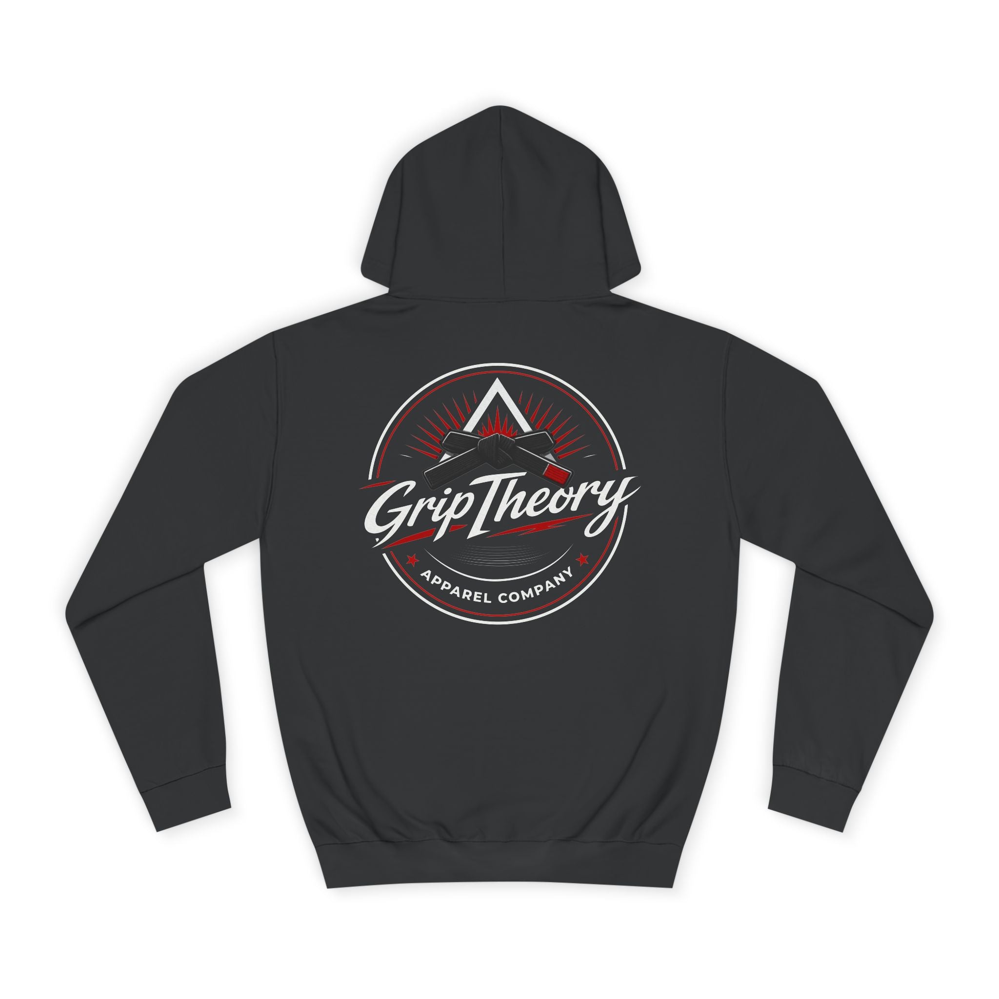 Triangle Minimalist Hoodie — Gothic Red Accent Pullover