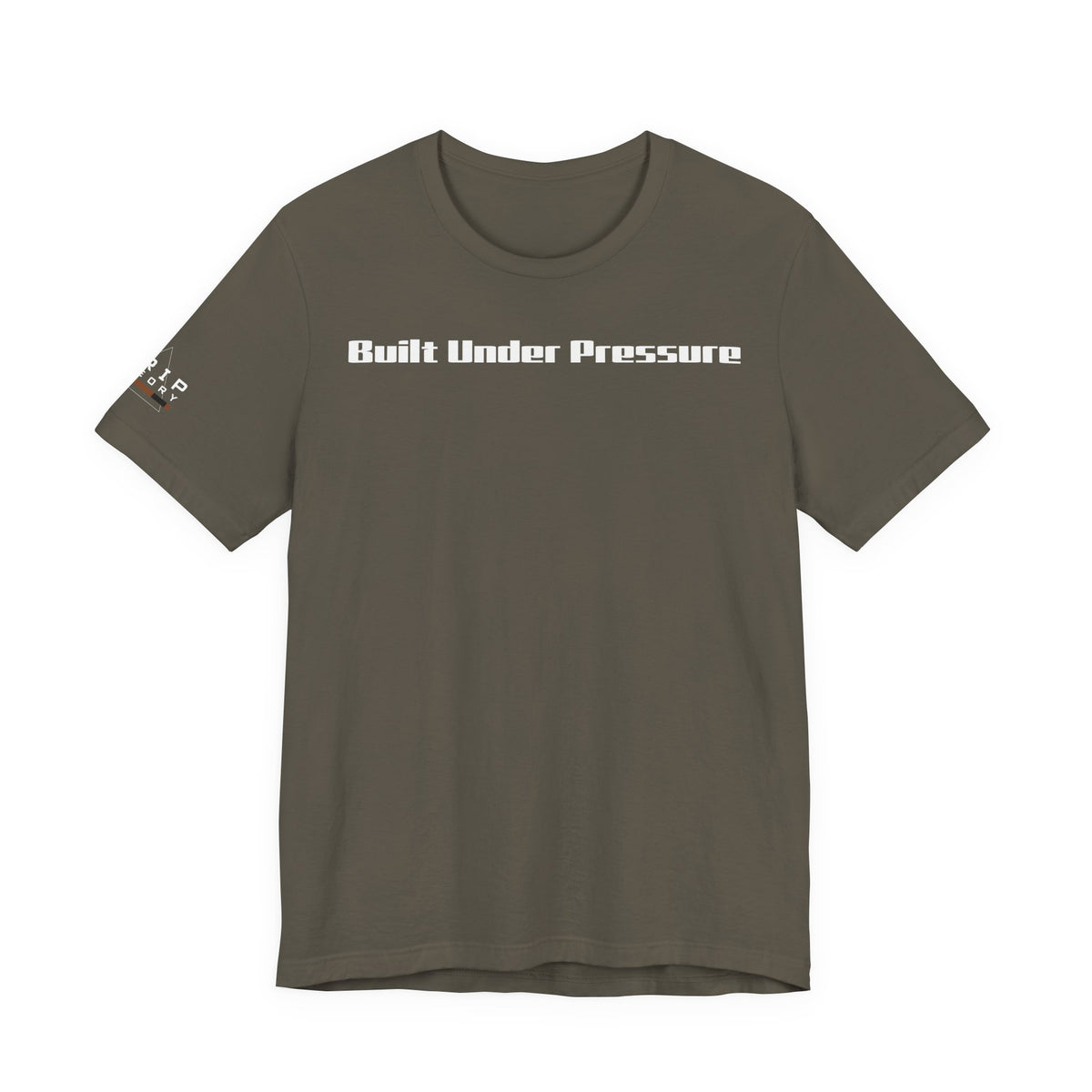 Grip Theory T-Shirt — "Built Under Pressure" Graphic Tee (Brown)