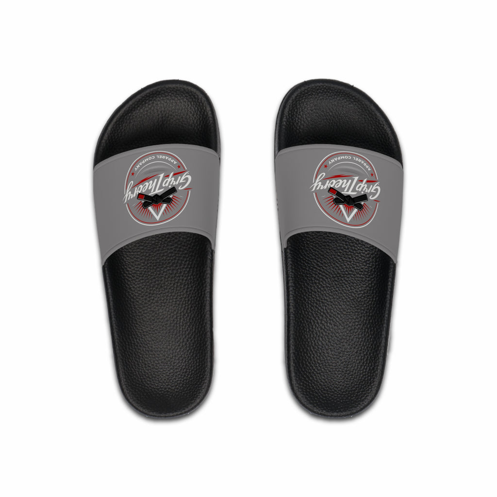 Grey 'GripTheory' Logo Slide Sandals — Men's Casual Pool & Beach Slides