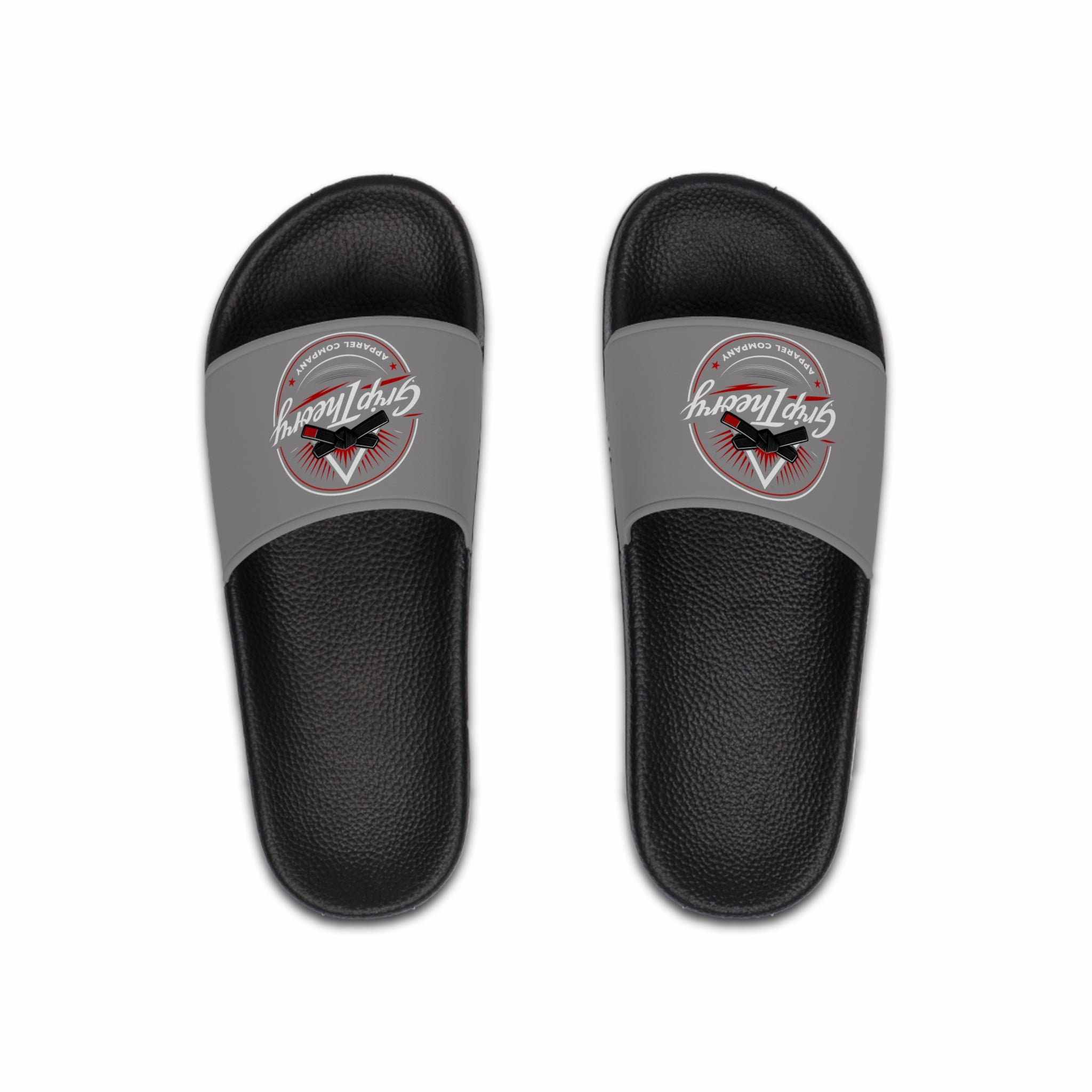 Grey 'GripTheory' Logo Slide Sandals — Men's Casual Pool & Beach Slides