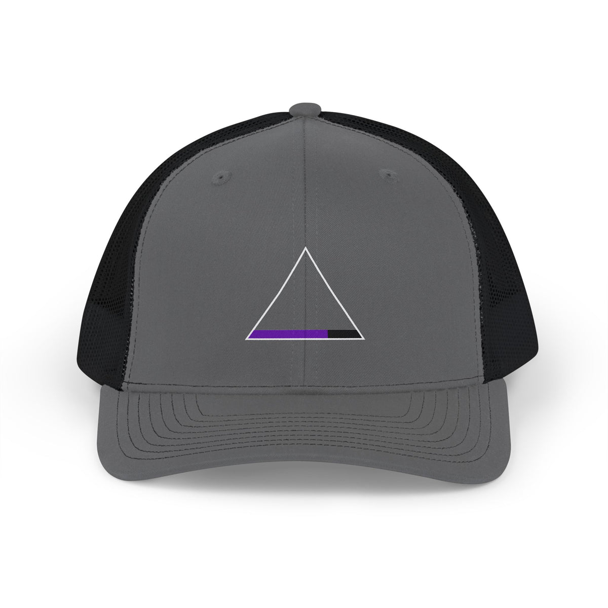 Minimalist Triangle Snapback Trucker Cap — Subtle Pride Accent