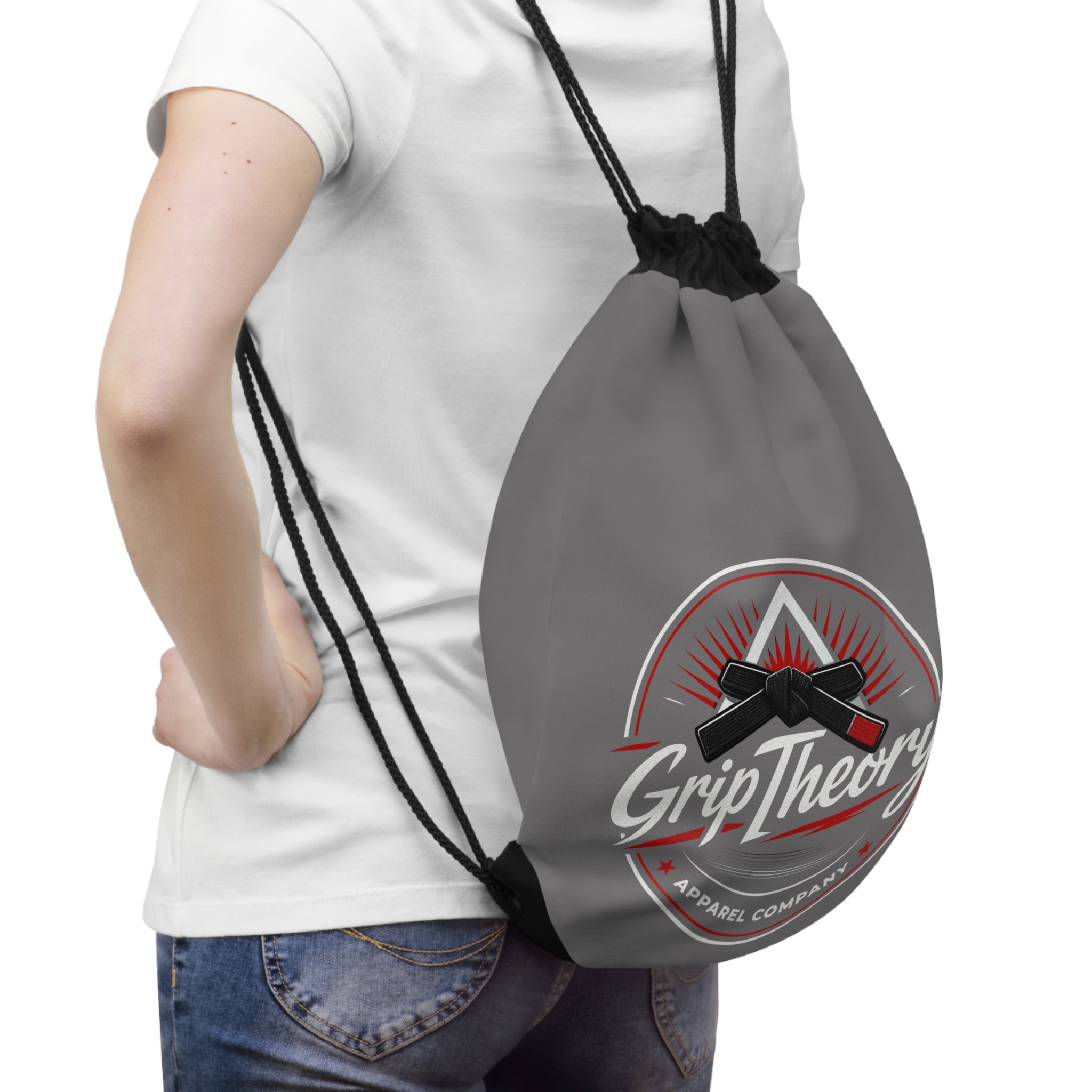 Drawstring Bag — Retro Circular Emblem Gym/Travel Sack