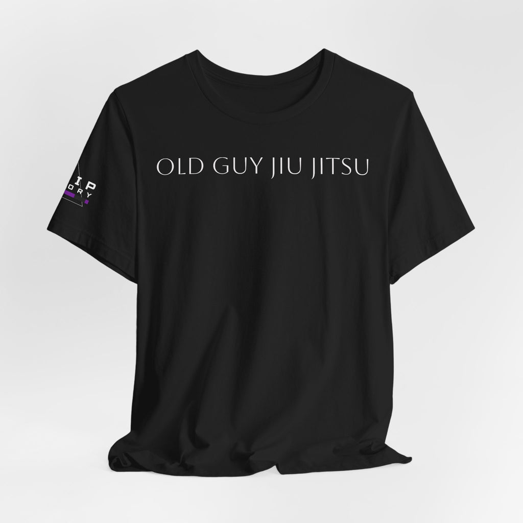 Grip Theory Jiu Jitsu Tee — Grappling Pride Short-Sleeve Shirt (Old guy Jiu Jitsu-purple)
