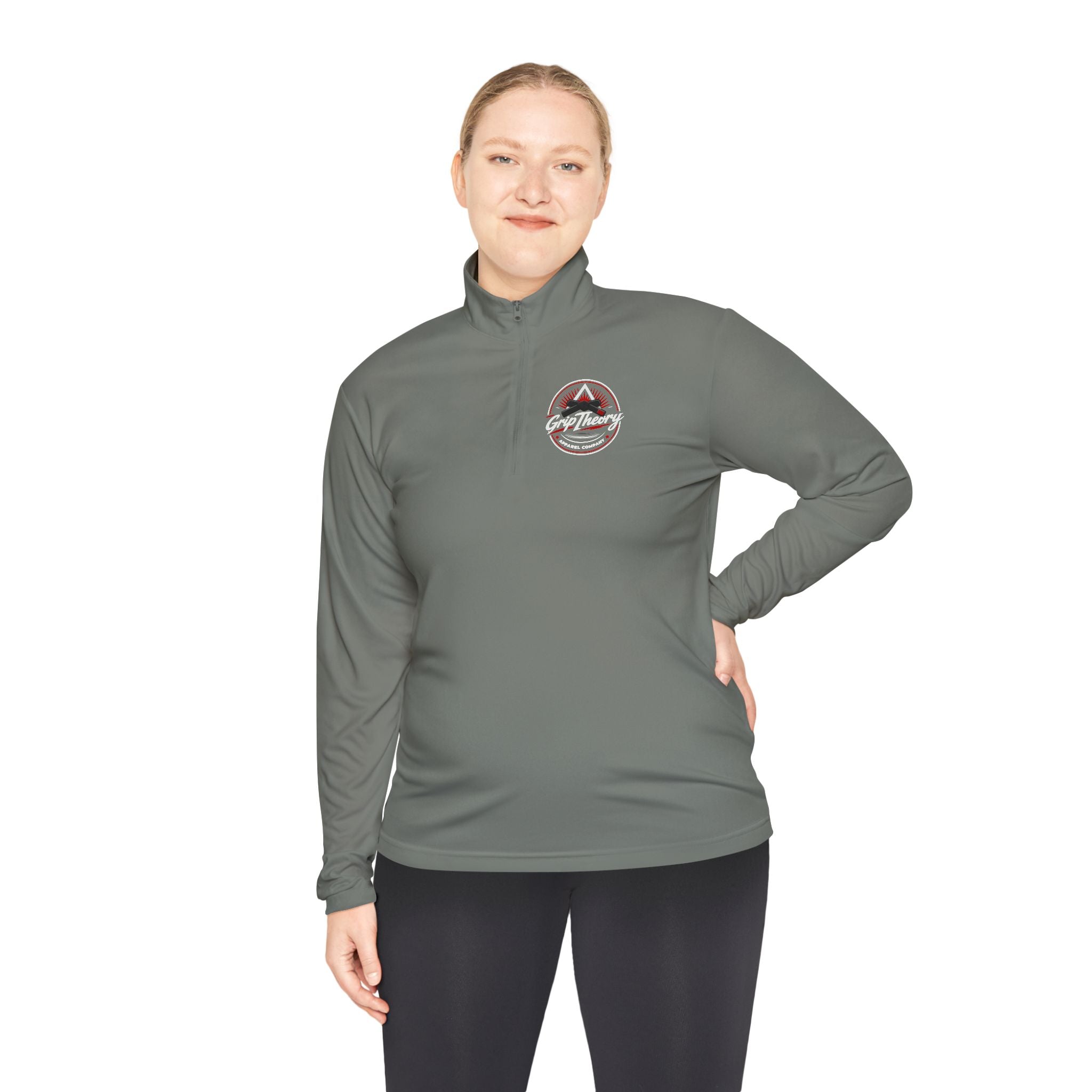 Quarter-Zip Pullover — 'Grip Theory' Mountain Logo Performance Pullover