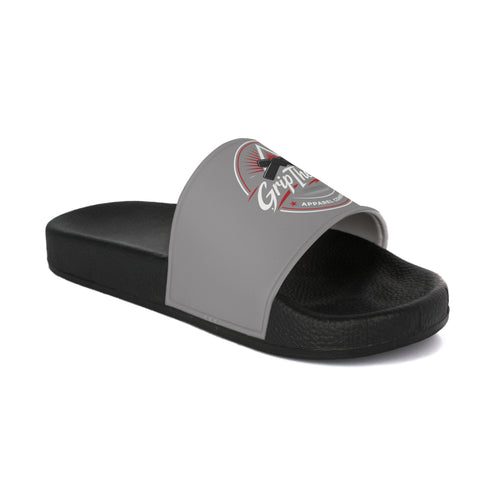 Grey 'GripTheory' Logo Slide Sandals — Men's Casual Pool & Beach Slides