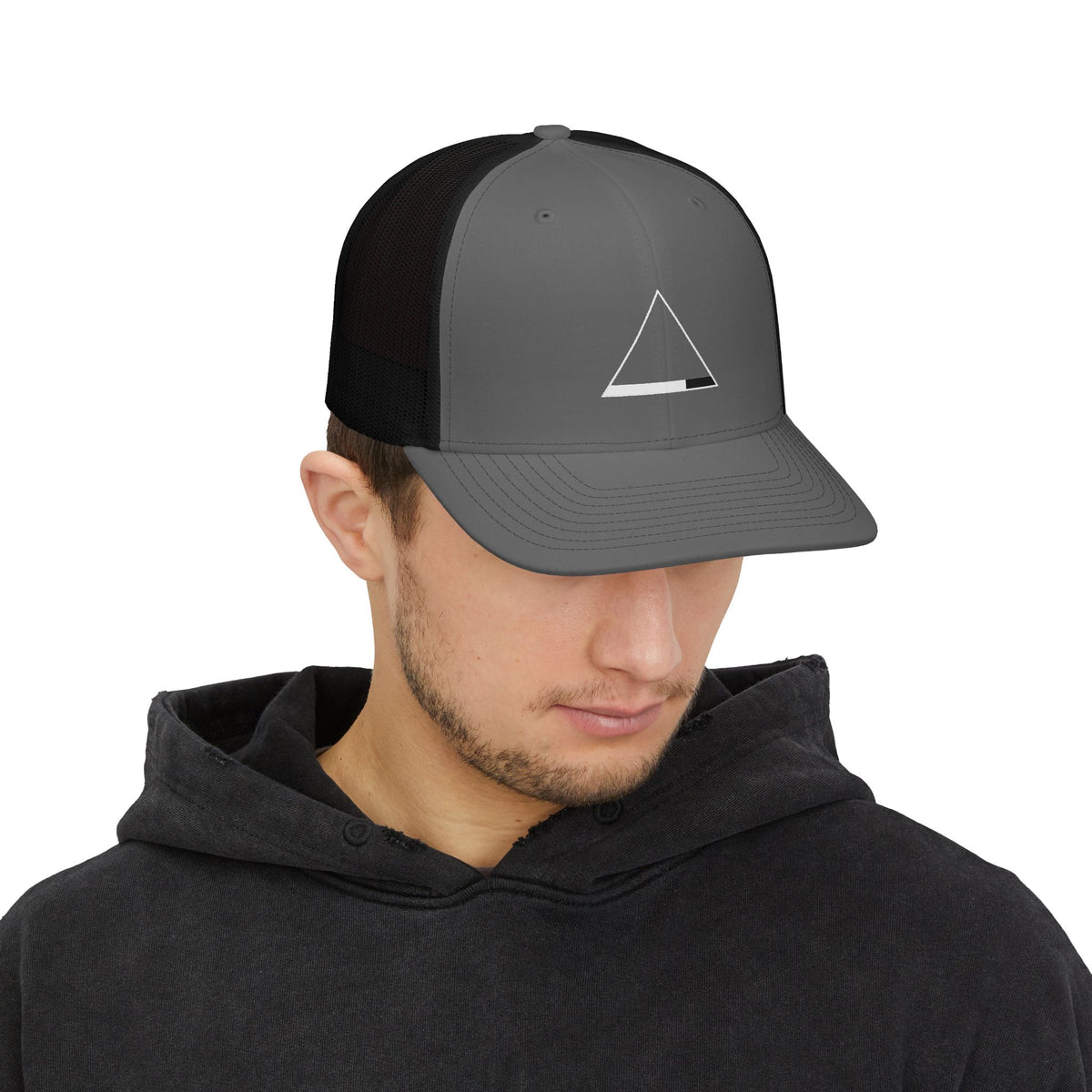 Grip Theory White Belt Snapback Trucker Cap (white belt)