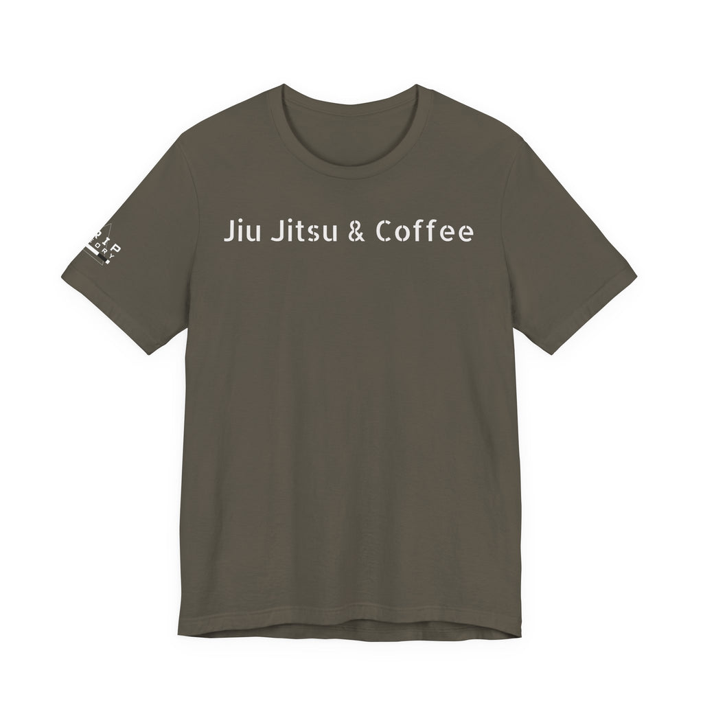 Jiu Jitsu Grappling Martial Arts T-Shirt (Coffee-white)