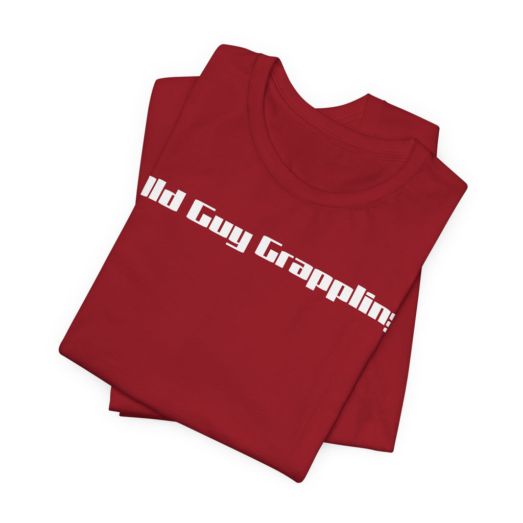 Jiu Jitsu Grappling Martial Arts T-Shirt (Old guy-purple)
