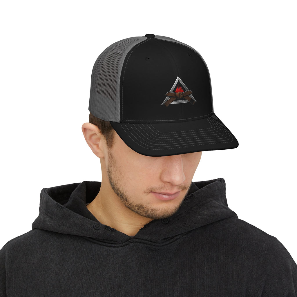 Brown Belt Snapback Trucker Cap