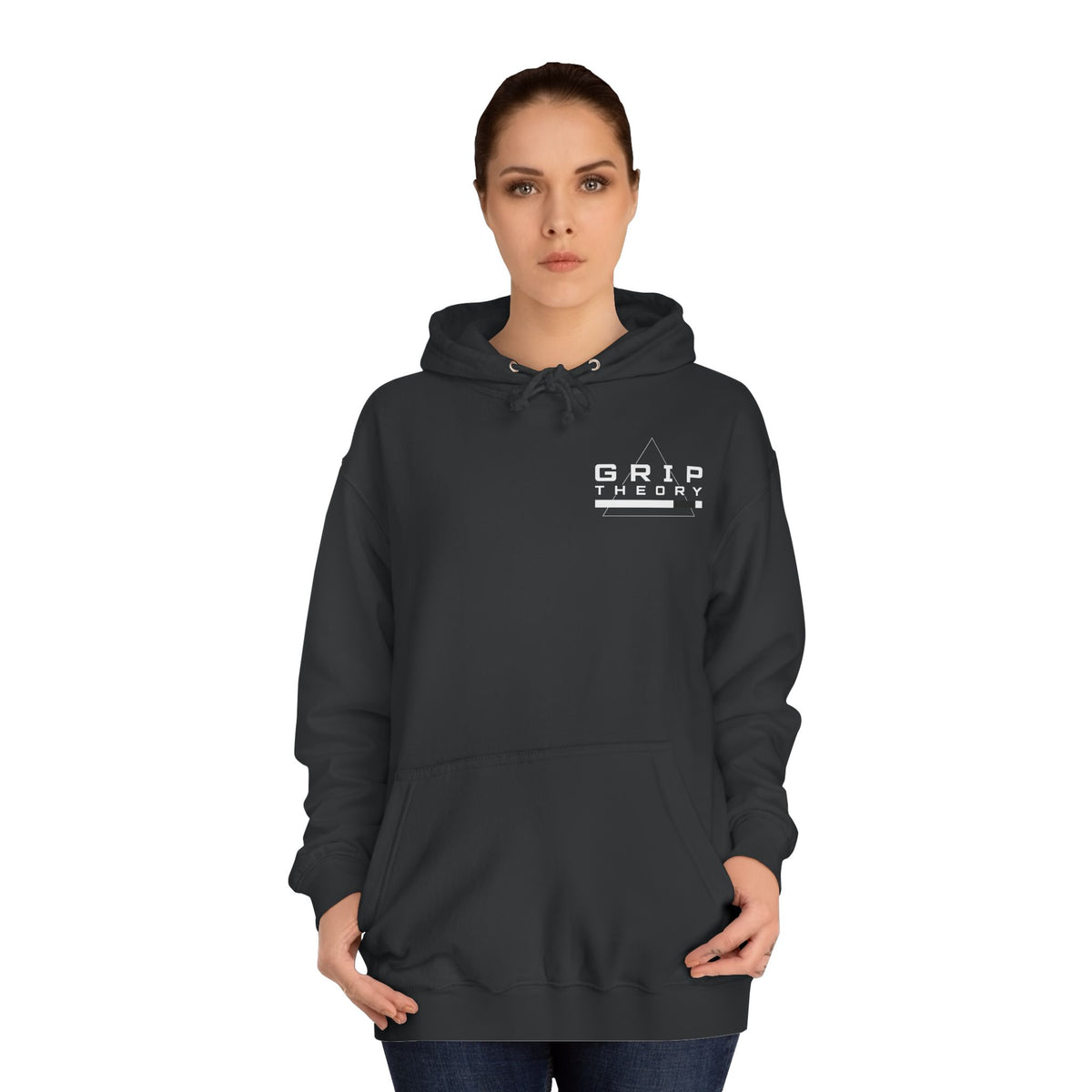 Triangle Minimalist Hoodie — Gothic Red Accent Pullover