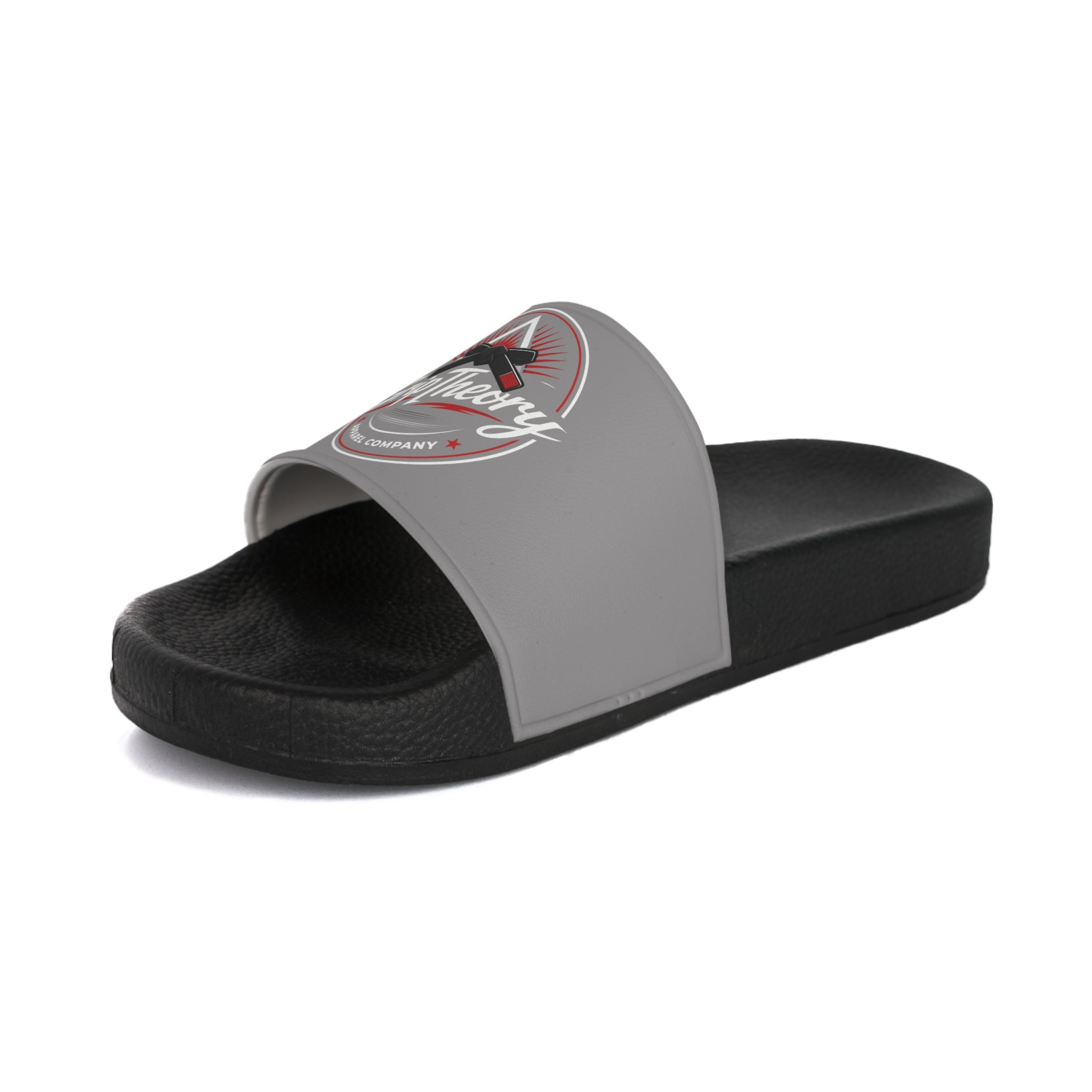 Grey 'GripTheory' Logo Slide Sandals — Men's Casual Pool & Beach Slides