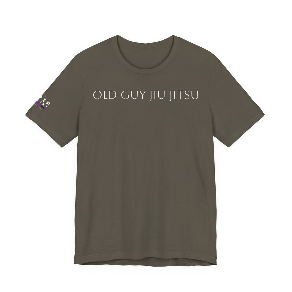 Grip Theory Jiu Jitsu Tee — Grappling Pride Short-Sleeve Shirt (Old guy Jiu Jitsu-purple)