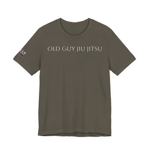Grip Theory Jiu Jitsu Tee — Grappling Pride Short-Sleeve Shirt (Old guy Jiu Jitsu-purple)