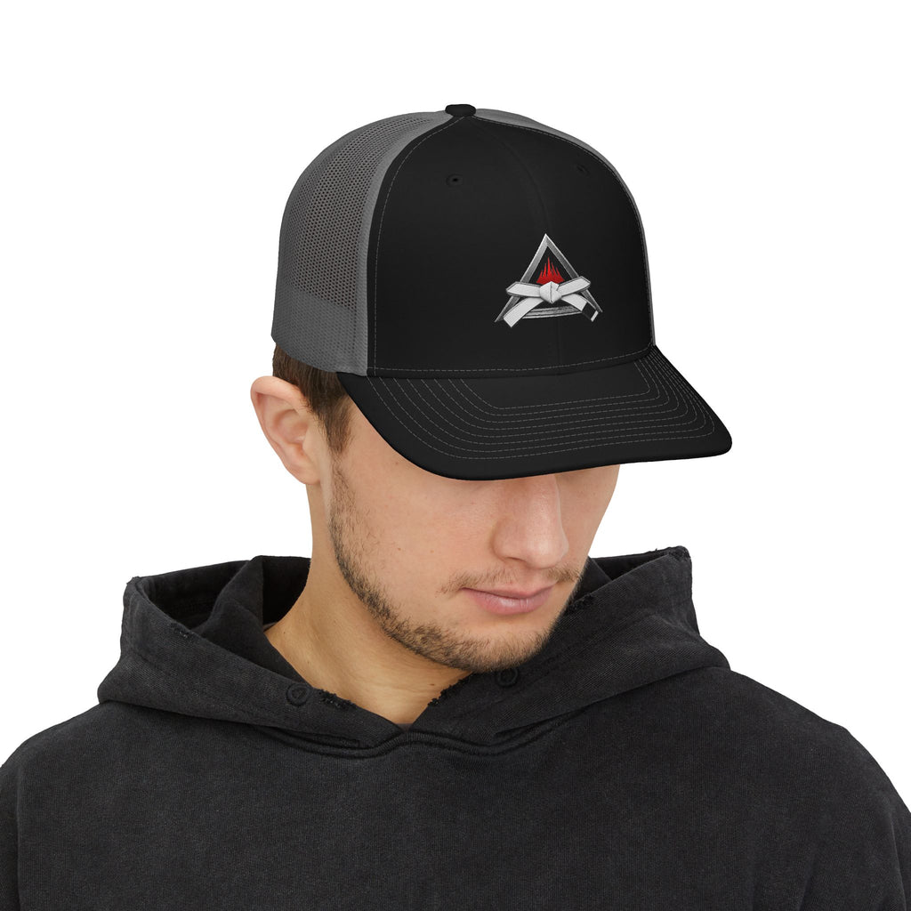 White Belt Snapback Trucker Cap
