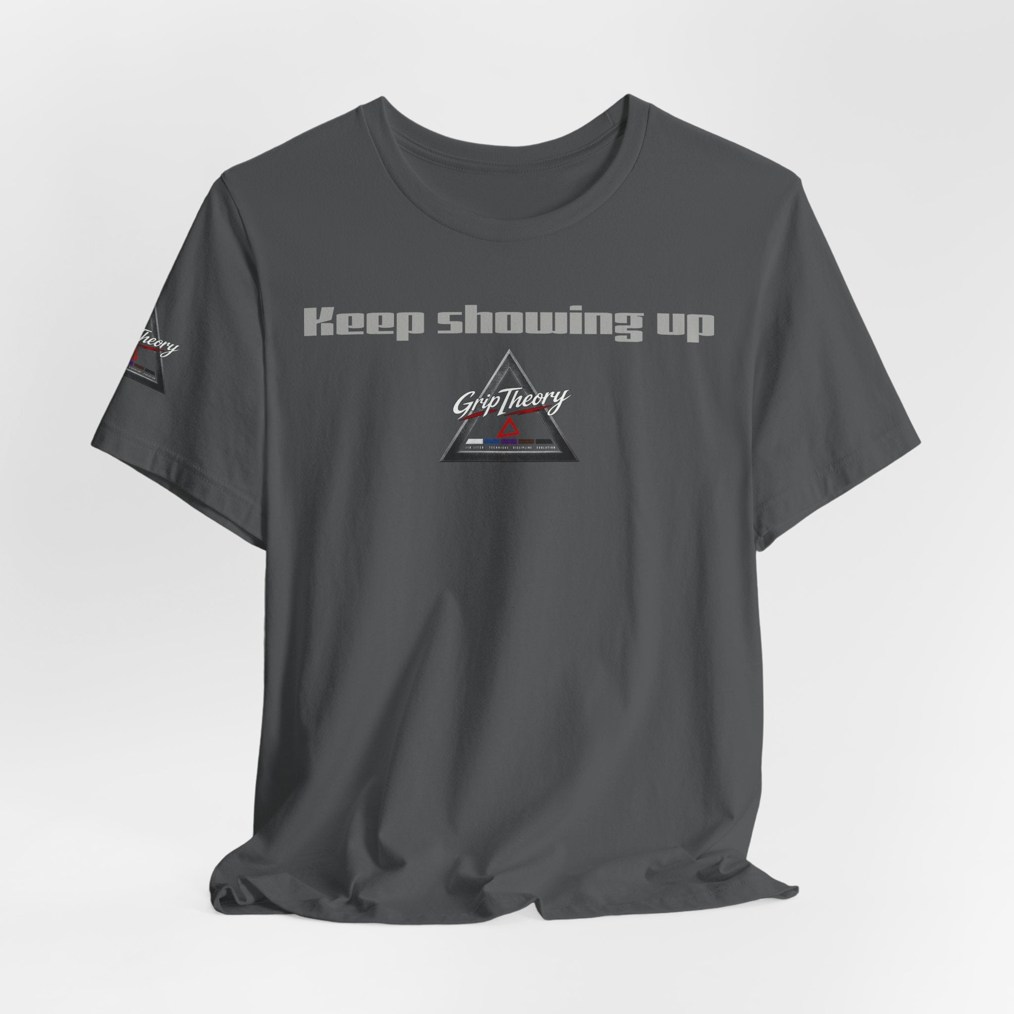 Grip Theory Jiu Jitsu Tee — Grappling Pride Short-Sleeve Shirt (Keep showing up)