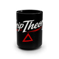 Black 15oz Coffee Mug — 'Grip Theory' Script Logo Design